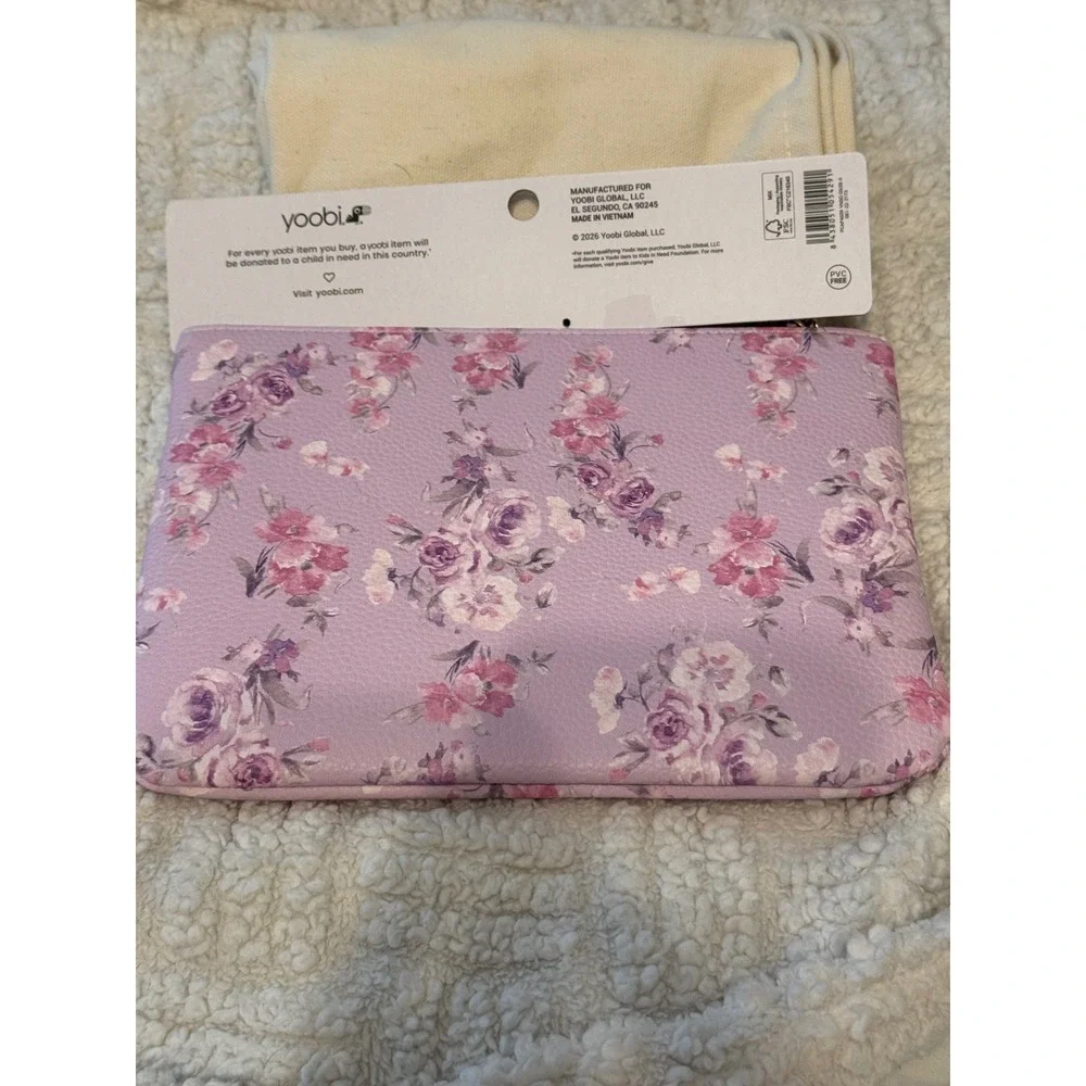 LoveShackFancy x Yoobi Happy Thoughts Floral Accessory Pouch Wristlet NWT